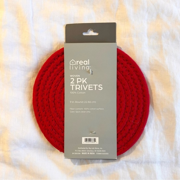 Red Woven Trivets - 2 Pack - Picture 2 of 2